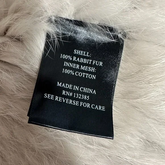 Love Token Genuine Rabbit Fur Vest - Off White, XS/S - Picture 5 of 7